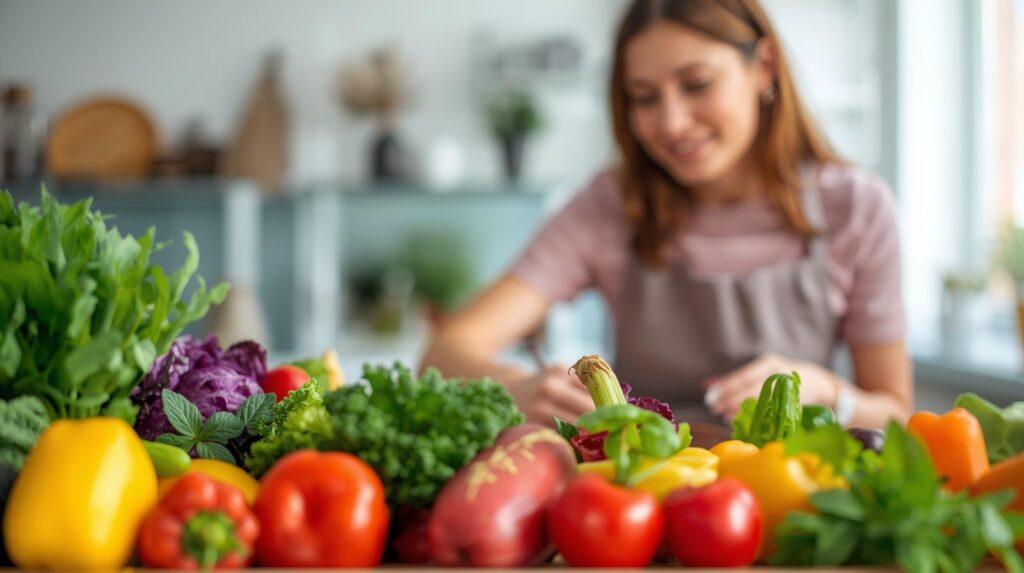 I imagine an image of healthy foods, or woman making a salad for website background (2)