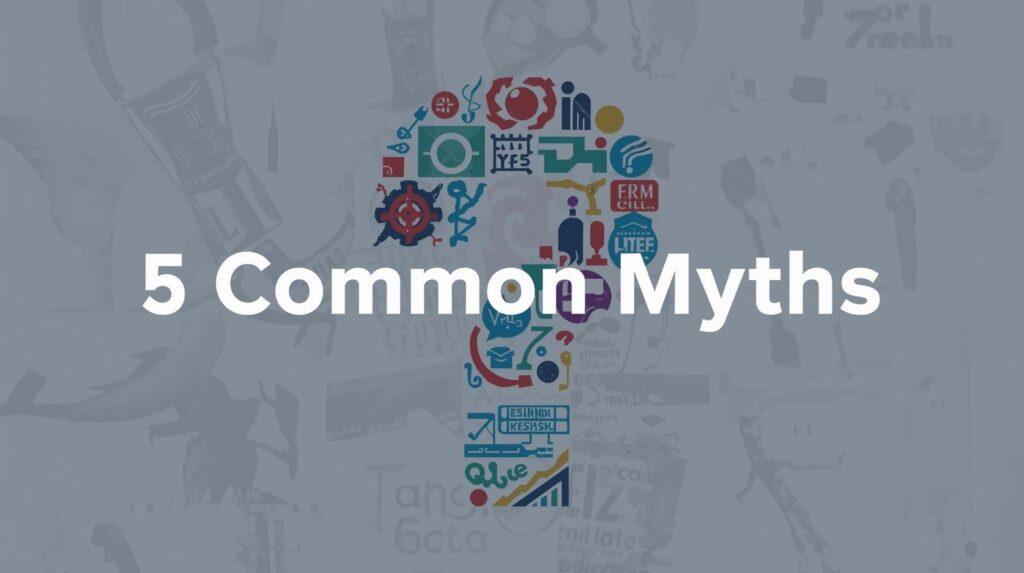 create a featured image for website article on the topic about 5 Common Myths